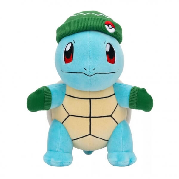 Pokémon plyšák Squirtle v zelené čepici a palčáky 20 cm