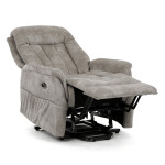 Polohovací křeslo, elektrické zabudované ovládání, šedá, látka vintage, TV-Q8575 GREY3