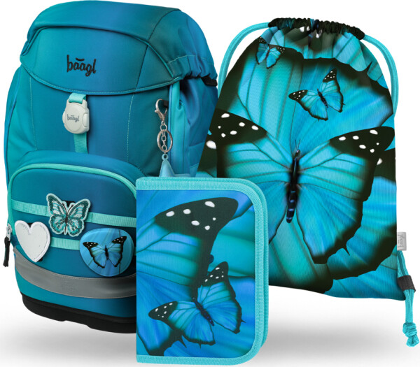 3 SET Airy Plus Butterfly: batoh, penál, sáček