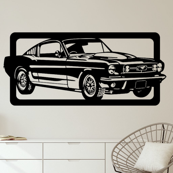 Samolepka Ford Mustang Barva: černá, Velikost: 40 x 18 cm