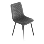 Jídelní židle, šedá, sametová látka, DCL-973 GREY4