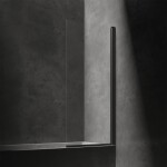 OMNIRES - KINGSTON Jednokřídlá vanová zástěna, 70 cm černá mat / transparent /BLMTR/ XHE85BLTR