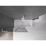 MEXEN/S - Velar L dvoukřídlá posuvná vanová zástěna 110 x 150, grafit, bílá 896-110-003-41-20