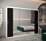 Šatní skříň Abi T2 Barva korpusu: Bílá, Rozměry: 150 cm, Dveře: Černá