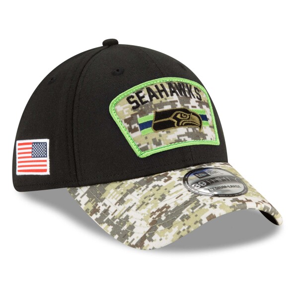 New Era Pánská kšiltovka Seattle Seahawks NFL 2021 On-Field Salute to Service 39THIRTY Flex Fit Velikost: S/M