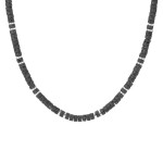 Pánský náhrdelník Martino - 5 mm lávový kámen, hematit, Stříbrná 47 cm