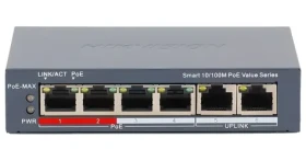 Hikvision DS-3E1106P-EI/M / Switch / Smart / 4x 100 Mbps PoE / 2x 100 Mbps uplink / Super PoE 45 W (DS-3E1106P-EI/M)