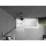 MEXEN/S - Next L vanová zástěna FIX 60 x 150, vzor, gun gray kartáčovaný 895-060-000-03-30-66
