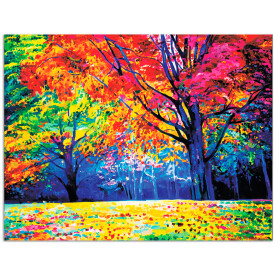 Antistresové omalovánky TSvetnoy TSvetnoy, LG229e, Diamond painting - diamantové malování, 40 x 50 cm, Podzimní les