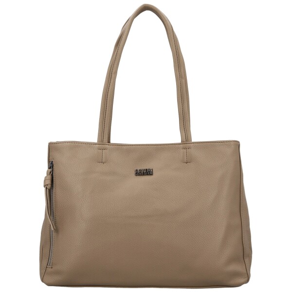 Módní dámská koženková kabelka na rameno Coveri Temari, taupe