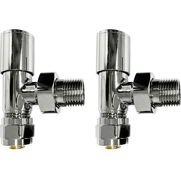 CERANO Připojovací sada radiátorových ventilů - ruční - rohová - 1/2"/PEX 16x2 mm - chrom