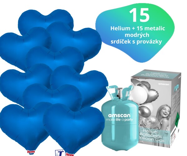 Helium set - helium a balónky IBREX srdce tmavě modré 15 ks - Balonky.cz Helium set - helium a balónky IBREX srdce tmavě modré 15 ks - Balonky.cz