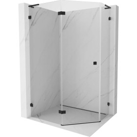 MEXEN/S - Lunar L sprchový kout pětiboký křídlový levá 80 x 90, transparent, černá 831L-080L-090P-70-00-L
