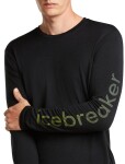 ICEBREAKER Mens Merino 150 Tech Lite LS Tee IB Vertical, Black velikost: M