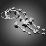 Souprava náhrdelníku a náušnic Swarovski Elements Roselin, Bílá/čirá 40 cm + 3 cm (prodloužení)