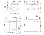 DURAVIT Architec Umyvadlo bezbariérové, 575x520 mm, bez přepadu, otvor pro baterii WonderGliss, bílá