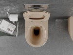 MEXEN - Lena Závěsná WC mísa Rimless včetně sedátka s slow, Duroplast, cappuccino mat 30224064