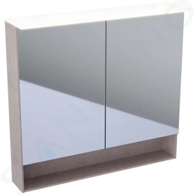 GEBERIT - Acanto Zrcadlová skříňka 890x830 mm s LED osvětlením, dub Mystic 500.646.00.2