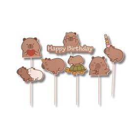 Dortisimo Zápich do dortu Happy Birthday s kapybarami (1 ks)