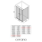 CERANO - Sprchový kout Antelo L - L/P - 6 mm - černá matná, transparentní sklo - 112x40 - otočný CER-666295