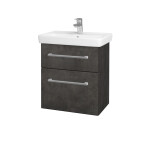 Dřevojas - Umyvadlová skříňka GO SZZ2 55 - D16 Beton tmavý / Úchytka T03 / D16 Beton tmavý 204631C