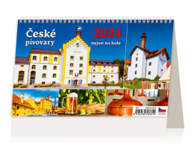 Stolní kalendář 2024 Helma - České pivovary nejen na kole