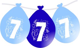 Balonky narozeniny číslo 7, visící 5ks modré balonky.cz Balonky narozeniny číslo 7, visící 5ks modré balonky.cz