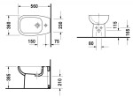 DURAVIT - D-Code Stojící bidet, 360x560 mm, otvor pro baterii, bílá 22411000002