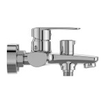 Mereo Vanová nástěnná baterie, Pego, 150 mm, s keramickým přepínačem, bez příslušenství, chrom CB90104P