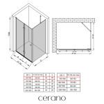 CERANO - Sprchový kout Volpe L/P - 6 mm - chrom, transparentní sklo - 60x70x190 - zalamovací CER-427159