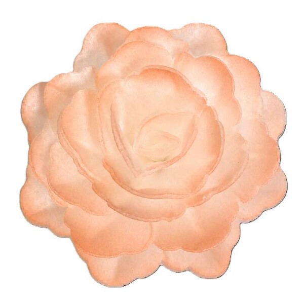 Dekorace oplatková - Růže velká 55 mm, sv.oranžová, 3 ks