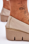 Kožené tenisky na klínku Maciejka 5814A-10 Béžová 40