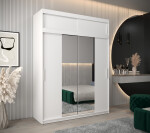 Šatní skříň Abi T1 s nástavcem Barva korpusu: Bílá, Rozměry: 250 cm, Dveře: Dub artisan