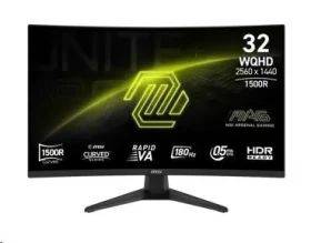 31.5" MSI MAG 321CQF E18 černá / 2560x1440 / VA / 16:9 / 0.5ms / 3000:1 / 300cd-m2 / HDMI+DP / VESA (4711377320320)