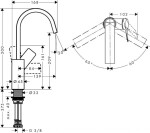 HANSGROHE - Vivenis Umyvadlová baterie s otočným výtokem, EcoSmart, kartáčovaný černý chrom 75032340