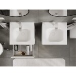 MEXEN/S - Rivel koupelnová skříňka 50 cm s umyvadlem Vela, 2 zásuvky, reliéf , bílá mat 91A20-05047-2-BFF01-W23M01