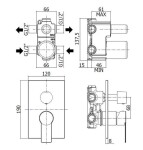 PAFFONI - Tango Sprchová podomítková baterie s přepínačem, 2 vývody, chrom TA018CR