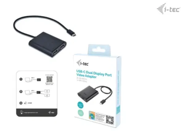 I-tec USB-C Dual 4K/60Hz DP Video Adapter / Redukce / 2× DisplayPort / 4K 60Hz / 8K 30Hz / USB-C (C31DUAL4K60DP)