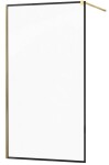 MEXEN - KIOTO Sprchová zástěna WALK-IN 60x200 cm 8 mm, zlatá, černý profil 800-060-101-50-70