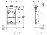 GEBERIT - Duofix Montážní prvek pro pisoár, 98 cm, univerzální, pro ovládání shora 111.617.00.1