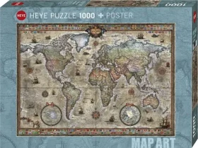 HEYE Puzzle Map Art: Retro svět