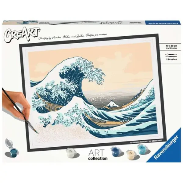 Ravensburger CreArt ART Collection – Velká vlna (Hokusai) – malování podle čísel