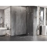 MEXEN/S - Lunar Duo sprchový kout dveře křídlové pravá 80 x 70, transparent, chrom - 834-080P-070L-01-00 834-085P-070L-01-00