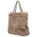 Módní dámská plyšová kabelka do ruky Lilith, khaki