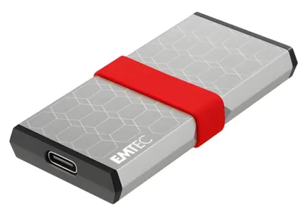 EMTEC X205 Mini SSD stříbrná / Přenosný SSD / 1TB / USB-C 3.2 Gen 2x2 / čtení: 1100 MB/s (ECSSD1TX205)