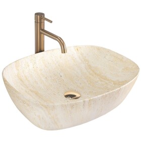 REA - Umyvadlo na desku Freja - Travertine Matt REA-U6689
