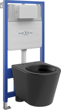 MEXEN/S - WC předstěnová instalační sada Fenix Slim s mísou WC Rico, černá mat 6103372XX85