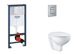 GROHE - Rapid SL Set předstěnové instalace, klozetu, sedátka SoftClose a tlačítka Skate Cosmopolitan, kartáčovaná nerezová ocel SANI11BB2115