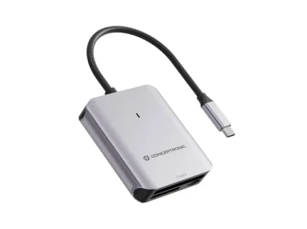 Conceptronic šedá / Čtečka paměťových karet / USB-C 3.2 Gen 2 / SD / microSD / CFast 2.0 / 10 Gbps (BIAN09G)