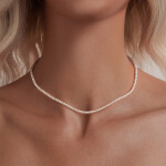 Elenys stříbrný perlový pozlacený náhrdelník Pearl 18K bílé zlato